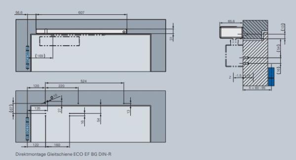 ECO Gleitschiene EF BG - RAL 9005